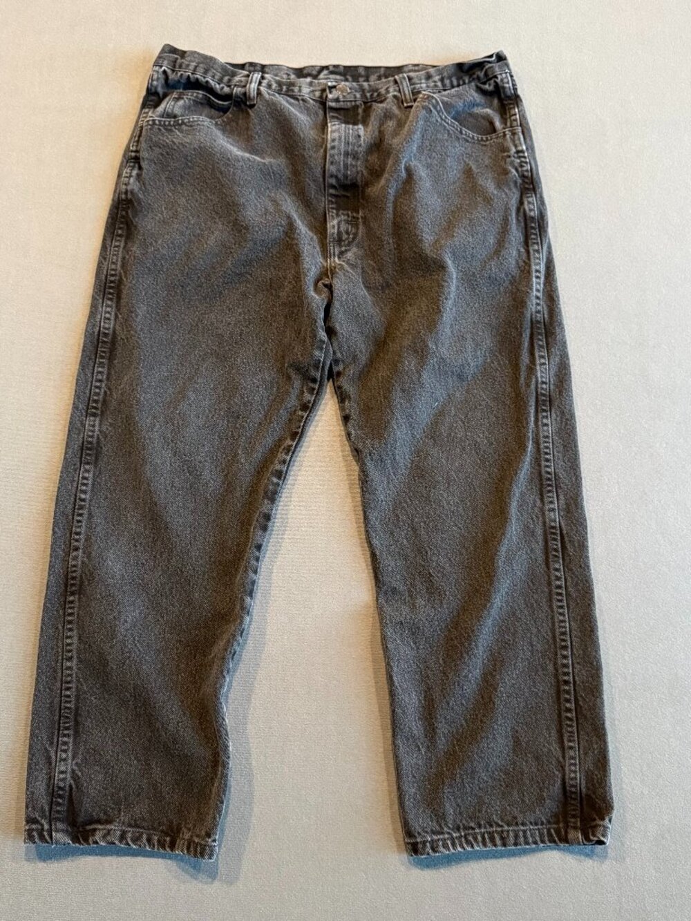 Rustler 87623CB Mens Regular Fit Straight Leg Faded Black Jeans 40x32